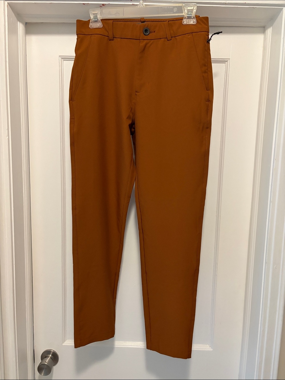 FLX Men's Tailored Stretch Chinos in Burnt Orange